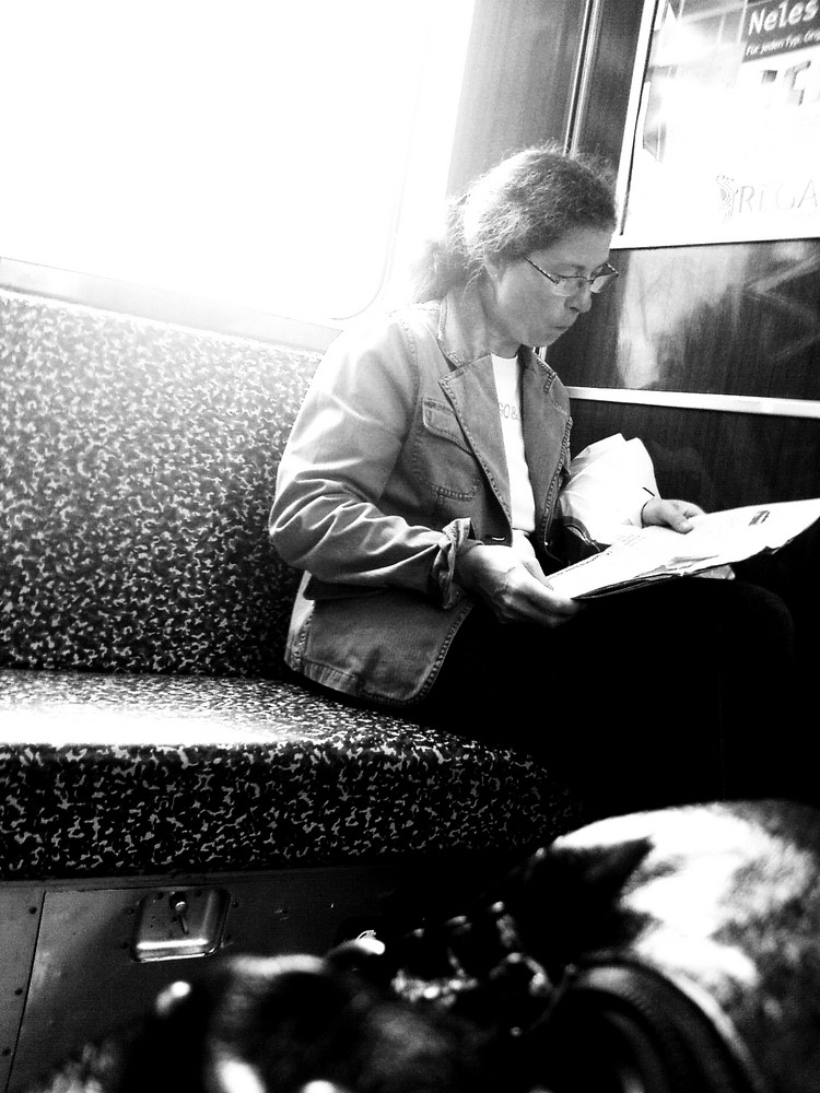 Woman on subway