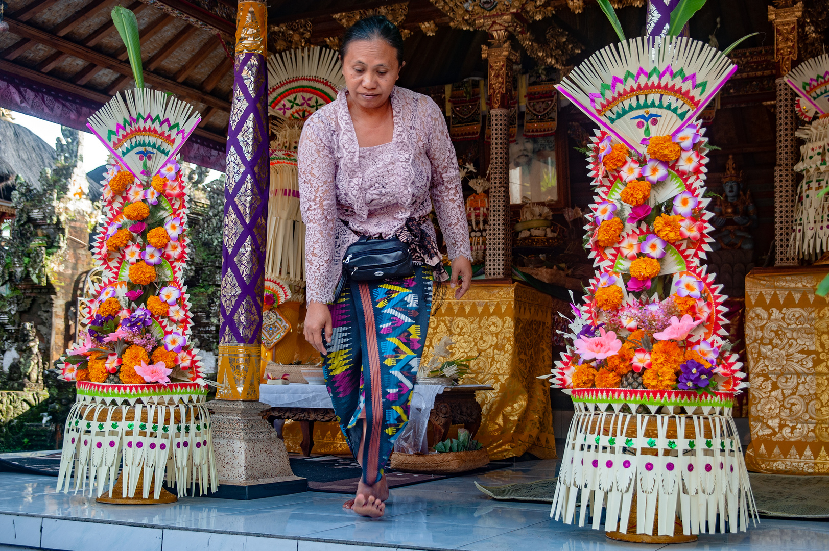 Woman preparing decoration