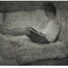 Woman reading (Bromoil print)