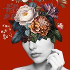 Woman with Flowers on her Head - Red Version by FROOSTY