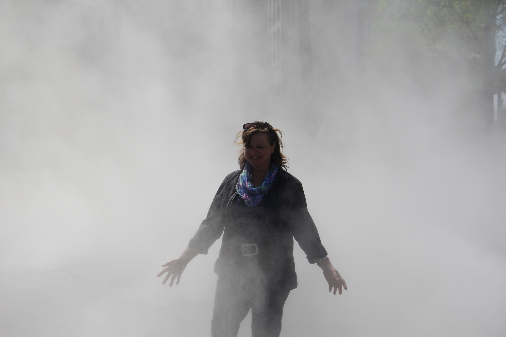 Women in fog