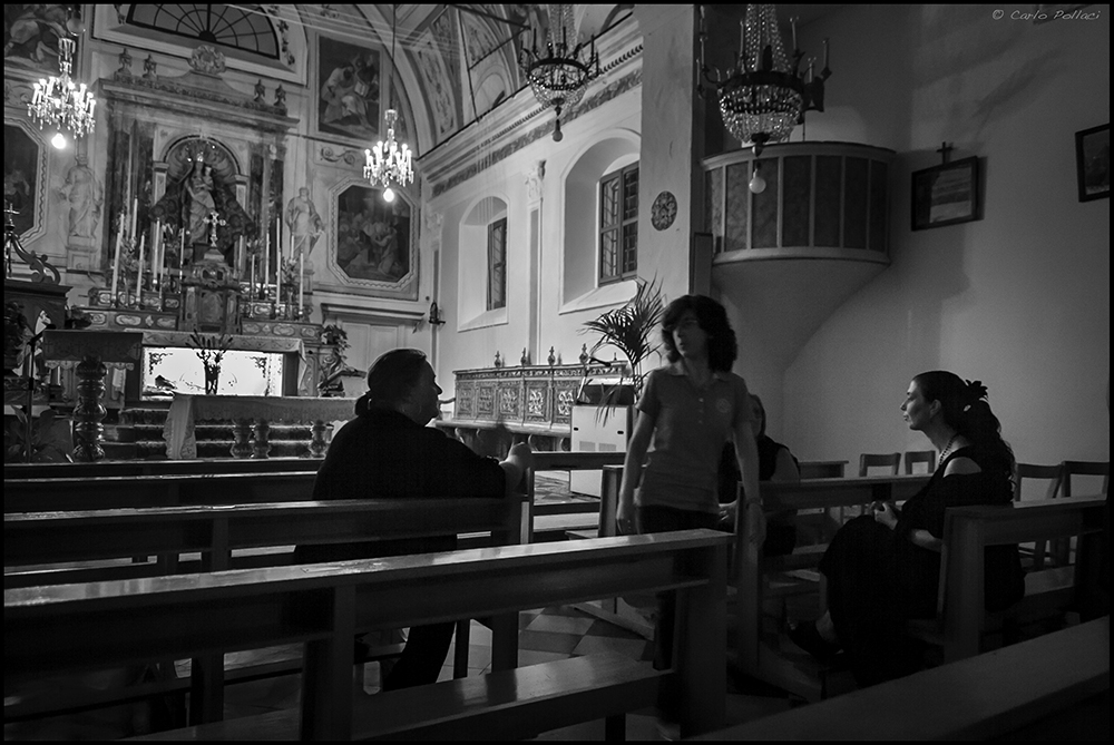 women in quiet conversation