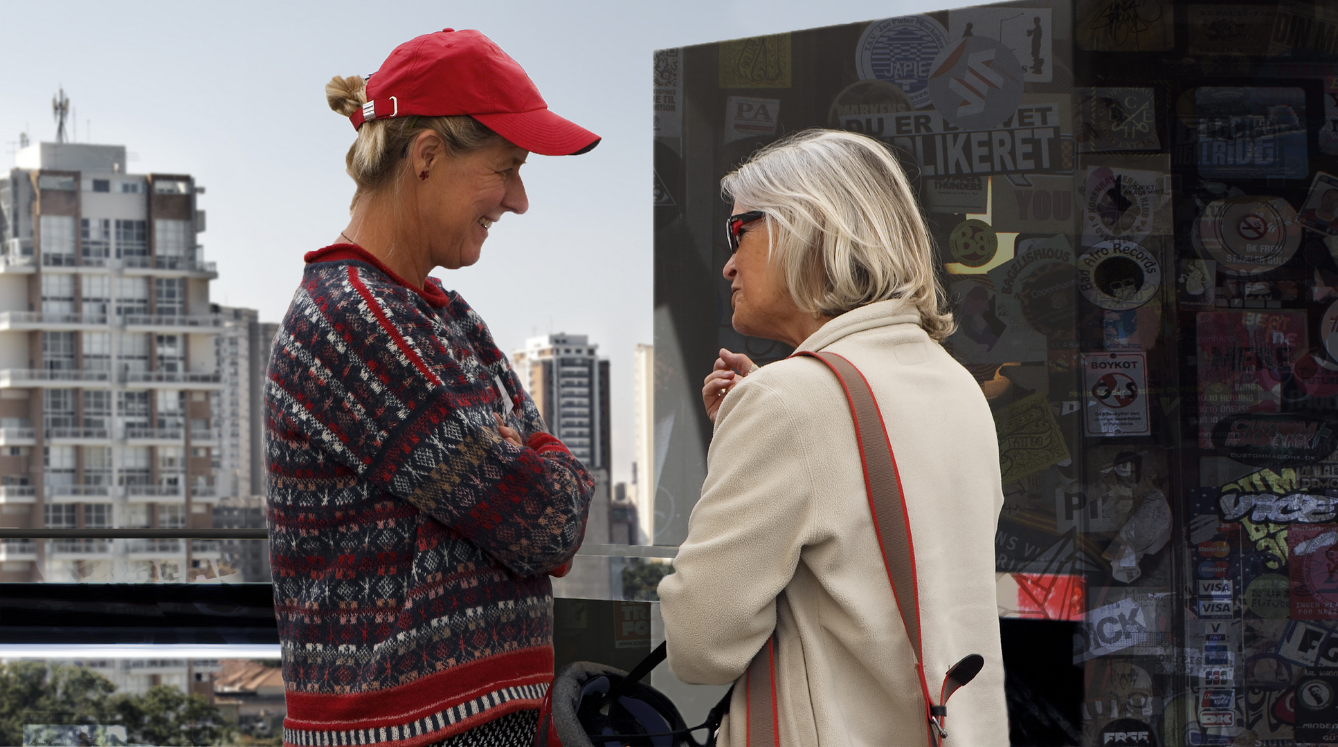 Women Talking on a Rooftop