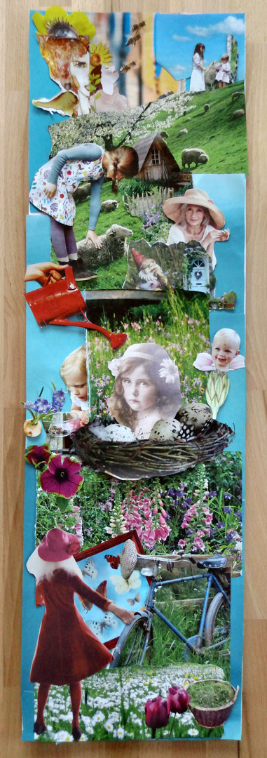 Wonderful Garden Time! - Papercut Collage