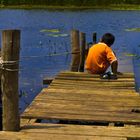 Wood Scaffolding And Child