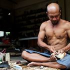 Woodcarver at work