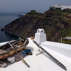 Wooden boat on the roof