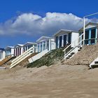 Wooden houses along the Zandvoort beach (Netherlands)