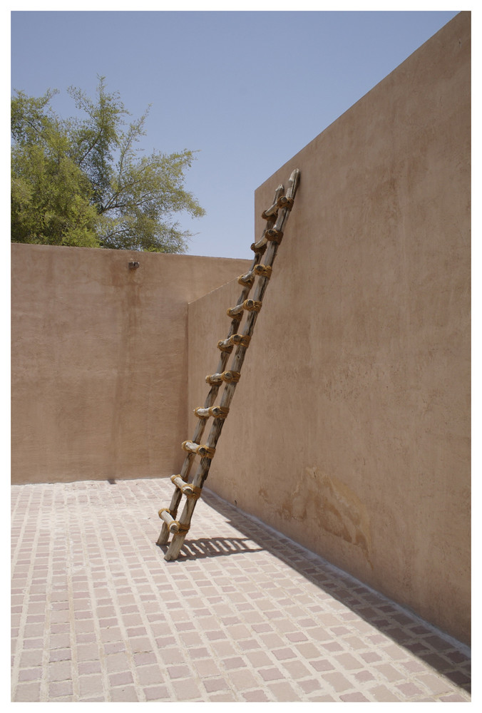 wooden ladder at the Sheikh's first palace (UAE)