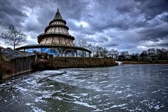 wooden tower on ice