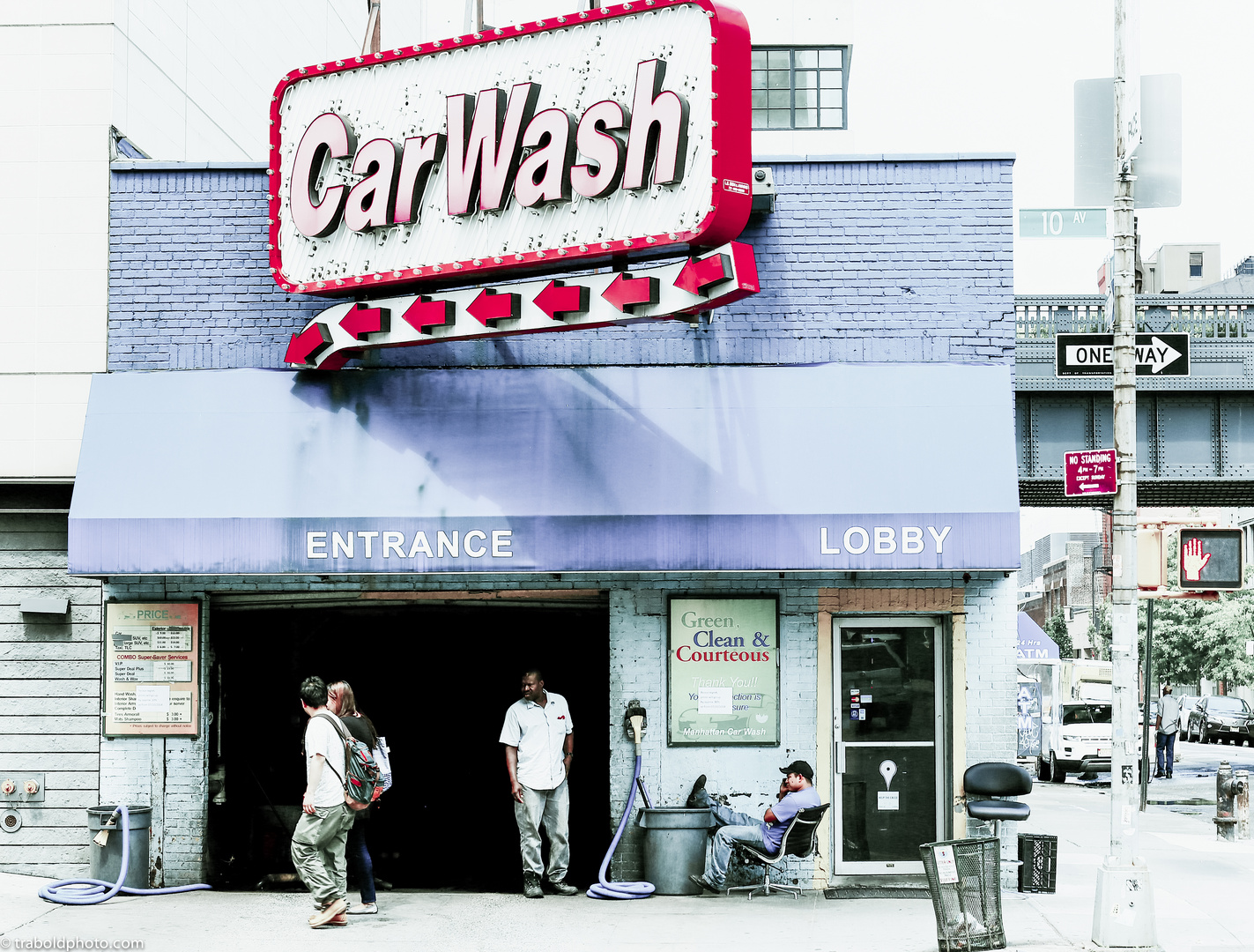 Working at the car wash