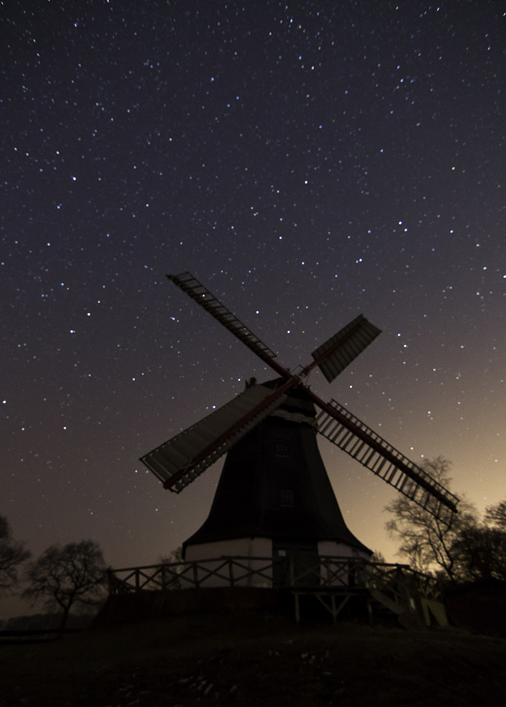 Worpswede Mühle bei Nacht