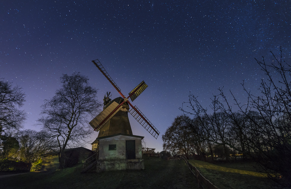 Worpsweder Mühle bei Nacht