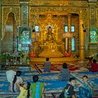 Worshippers inside Botataung Pagoda