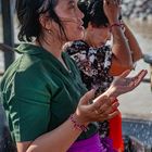 Worshippers splashed with holy water