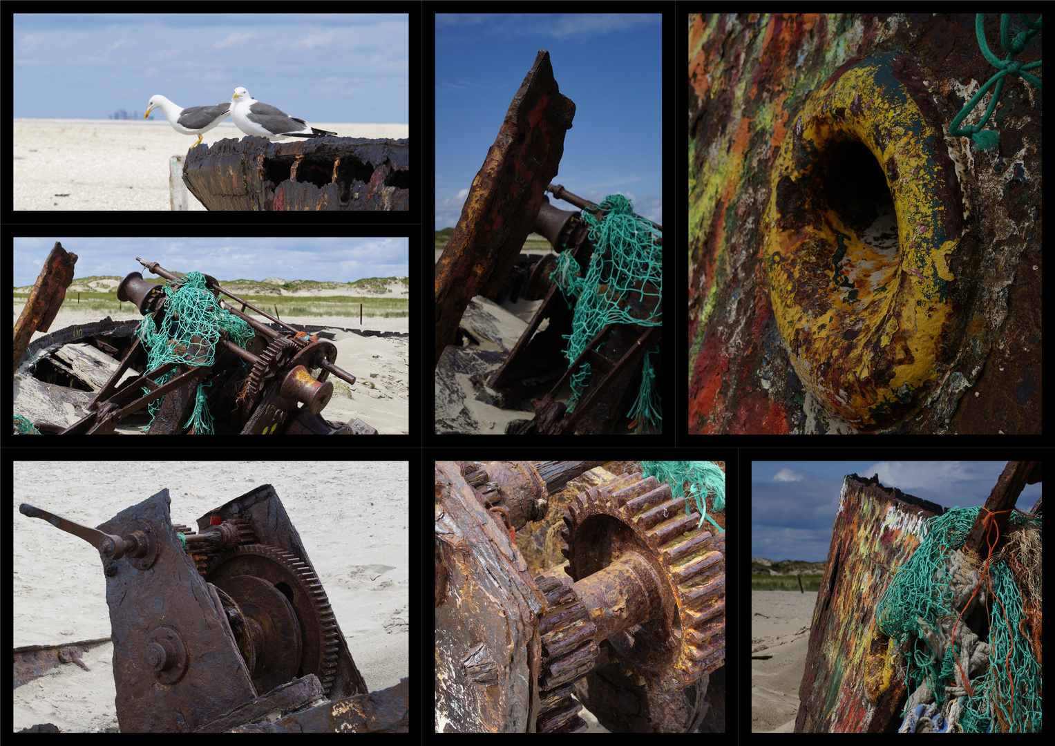 Wrack am Inselnde als Collage