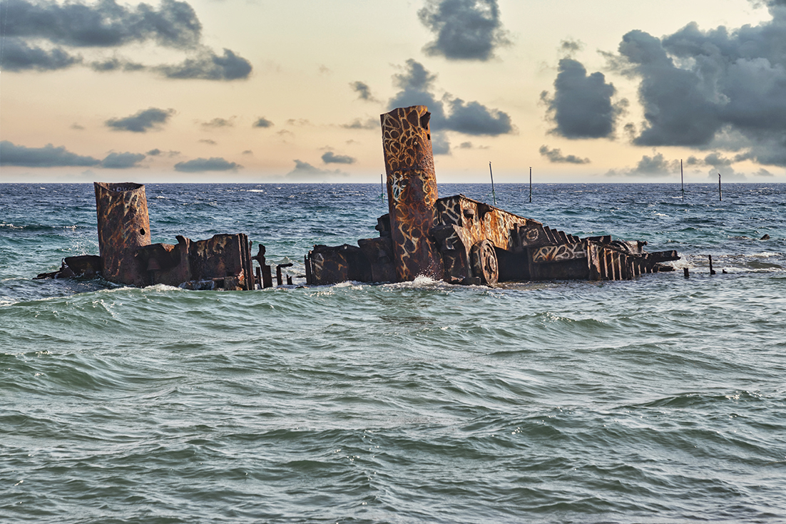 Wrack am Potamus Strand, Epanomi, Griechenland