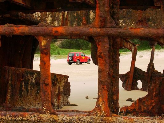 Wrack auf Fraser Island