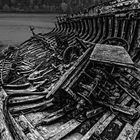 Wrack eines Fischerbootes in der Bretagne