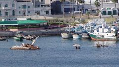 Wrack im Hafen von Tripolis / Libyen