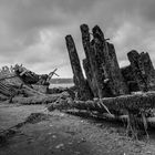 Wrack in der Bucht von Rostellec 