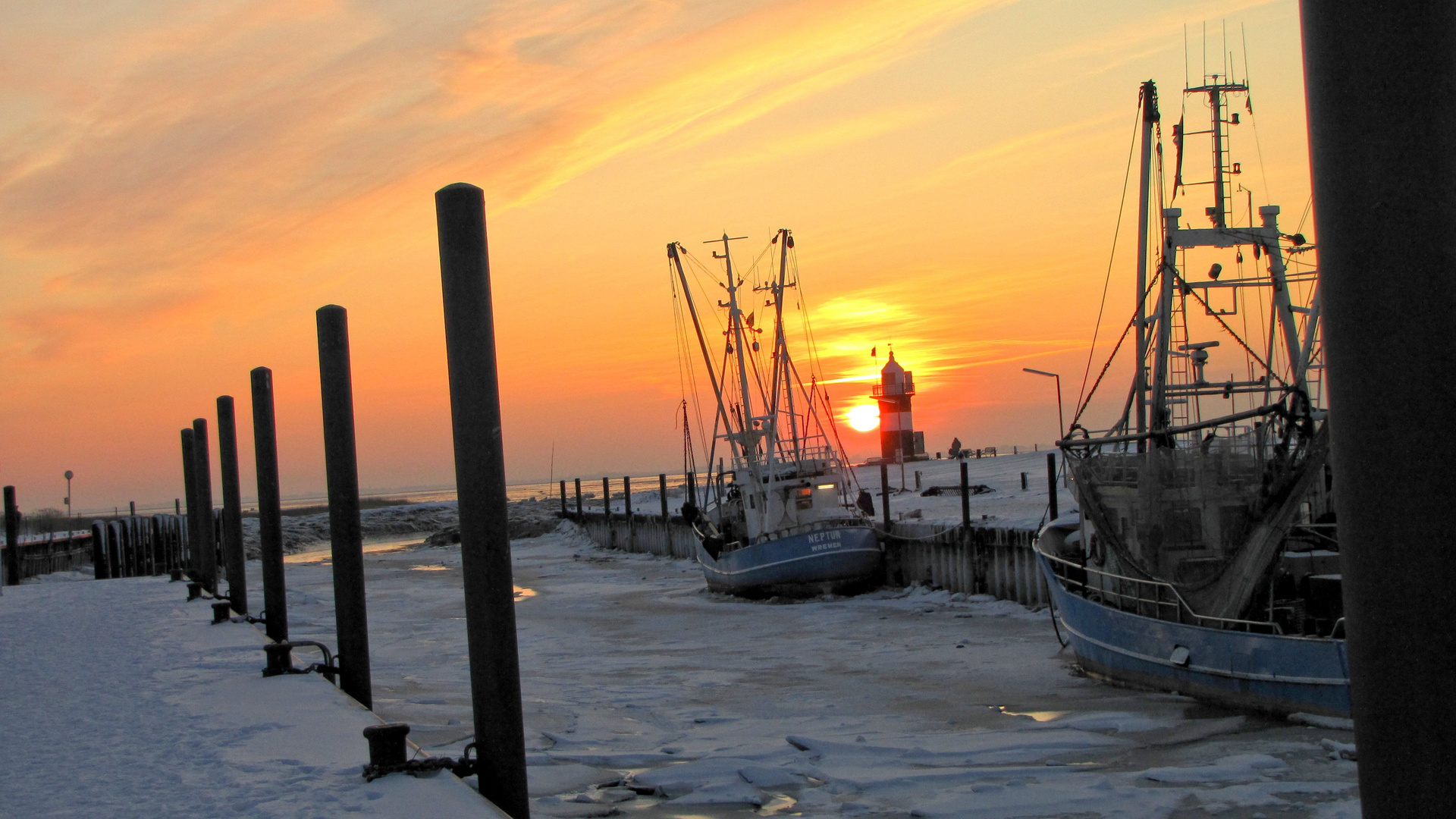 Wremen Hafen Winter 2010