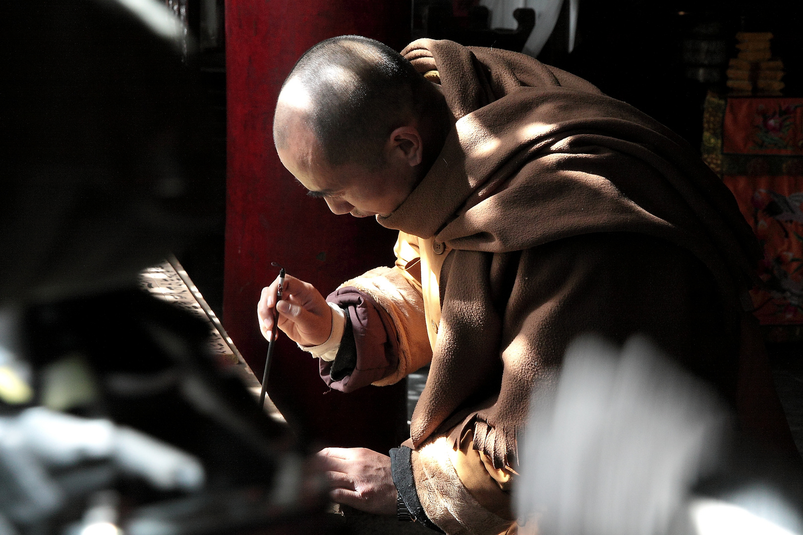 writing monk