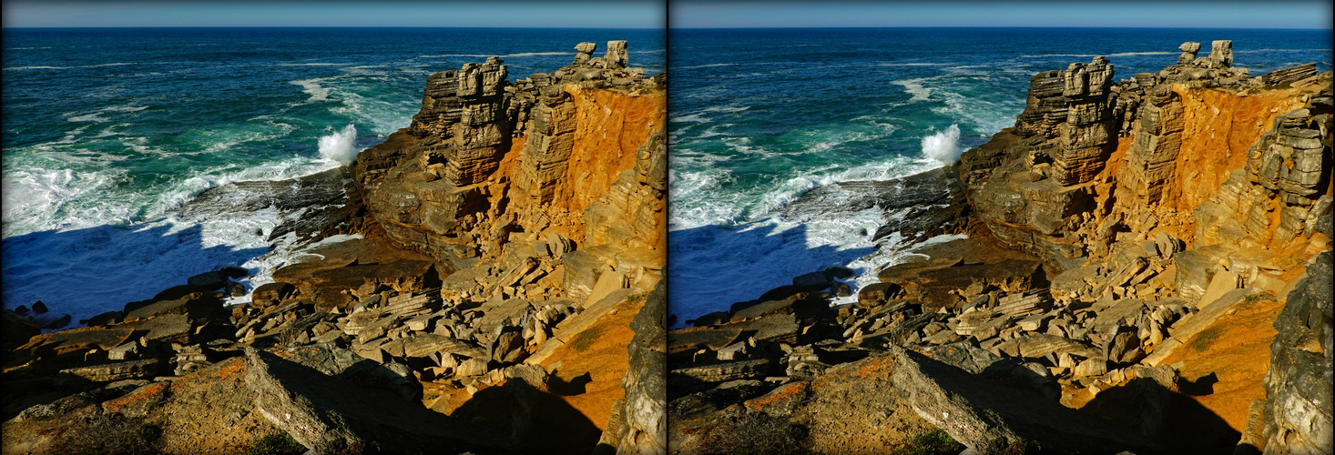 wuchtige Felsenklippe Peniche (3D-X-View)