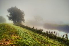 Wümmedeich im Nebel