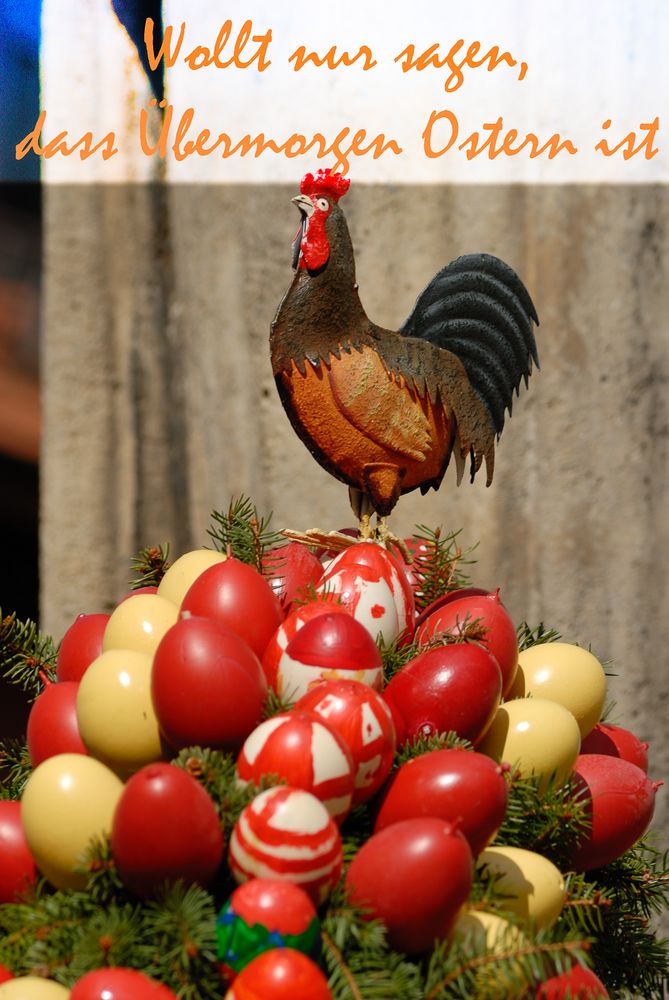 Wünsche allen, die vorbei gucken, ein frohes und sonniges Osterfest.