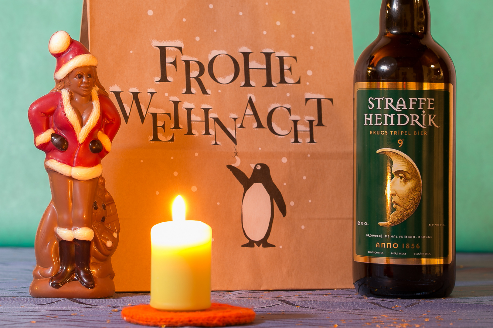 wünschen die Weihnachtsfrau und der straffe Hendrik