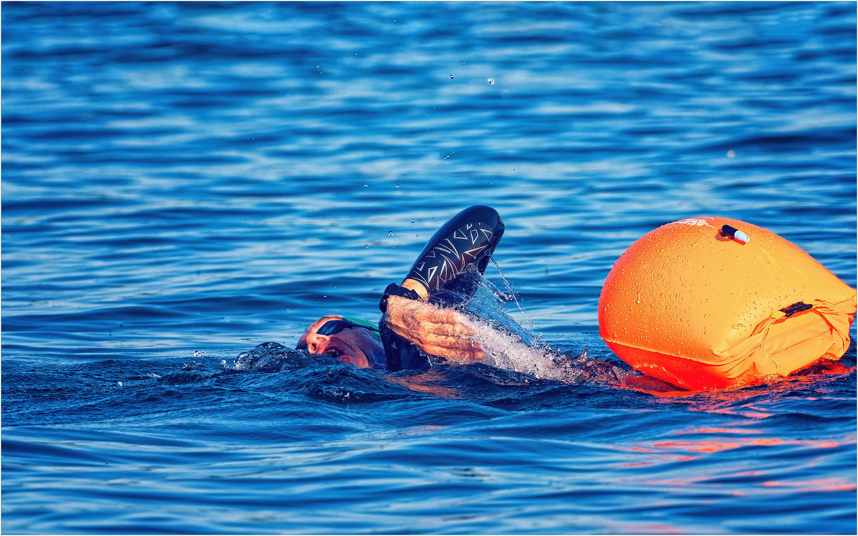 Würmseeschwimmer im letzten Abendlicht