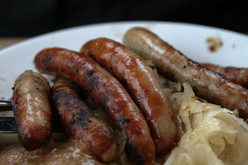 Würschtel aus dem Wurstkuchl in Regensburg...