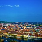 Würzburg, Blick von der Marienfestung auf die Stadt