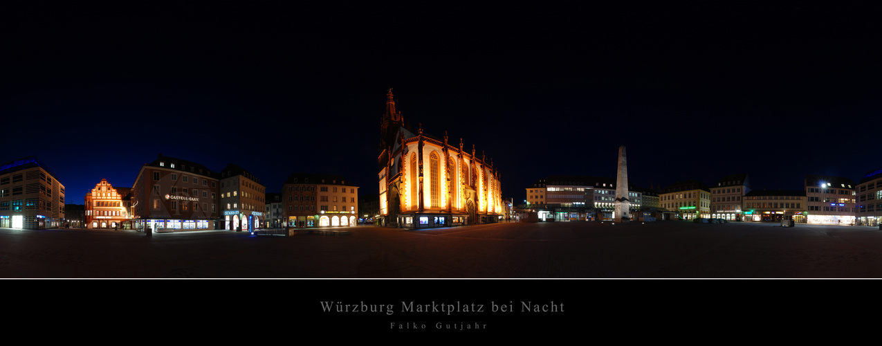 Würzburg - Marktplatz bei Nacht