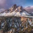 Würzjoch mit Peitlerkofel Sonnenaufgang Luftuafnahme Panorama