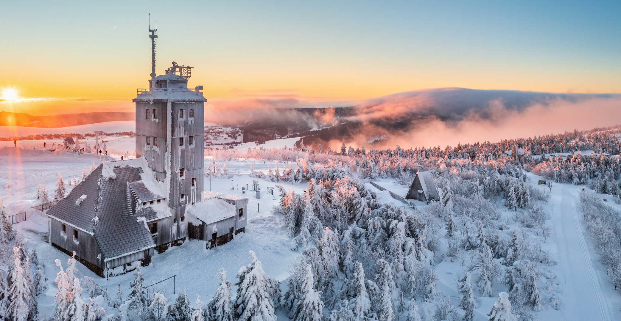 Wunderschöner Sonnenaufgang am Fichtelberg