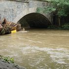 Wupperbrücke mit Stauung