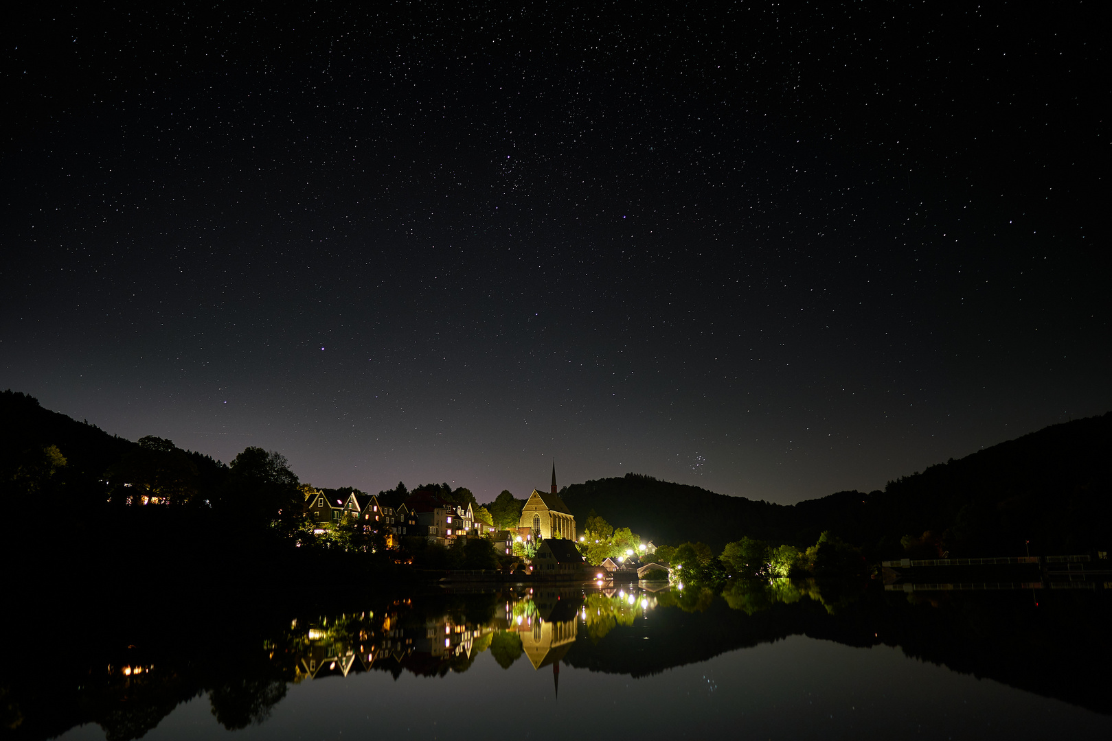 Wuppertal-Beyenburg bei Nacht