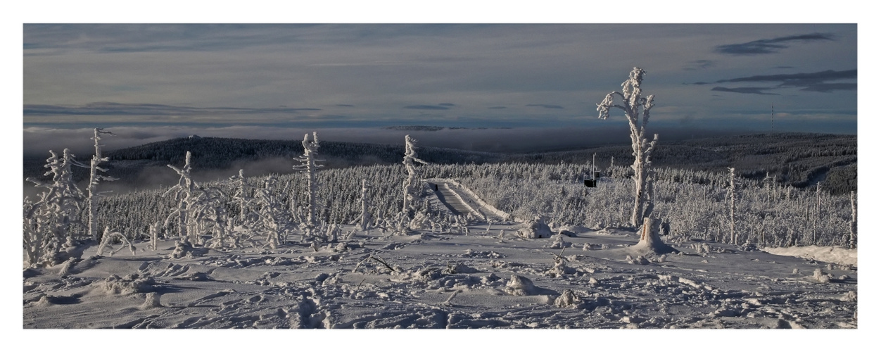 Wurmberg / Harz " der Gipfel, mit Blick zum Andresberg, und zum Torfhaus "