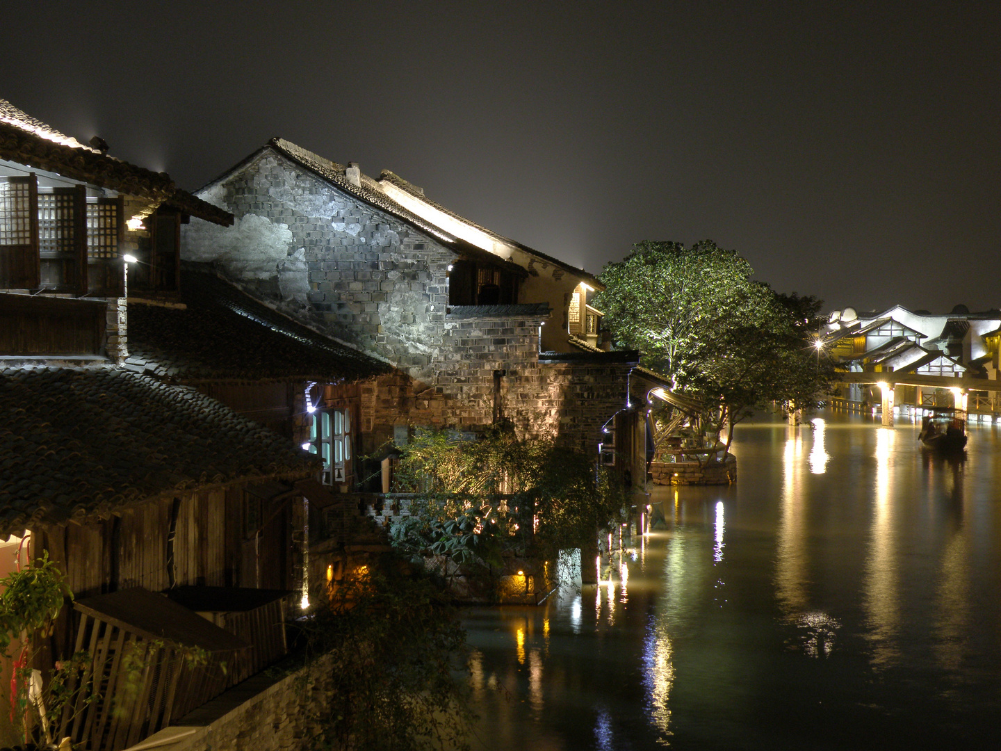 Wuzhen - Xizha Scenic Zone, Xianning bzw Yefang Bridge, Blick auf Qianshan Bridge