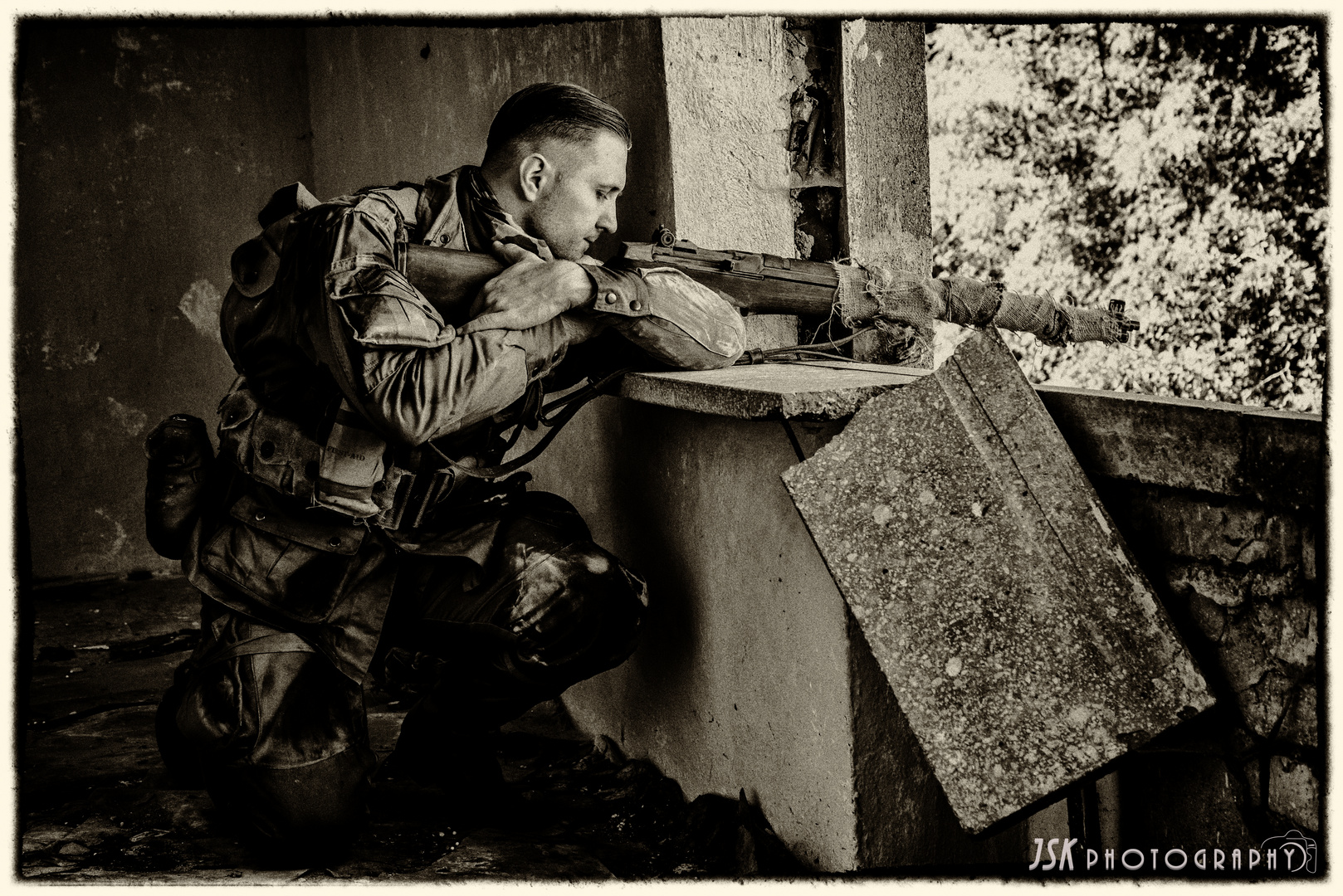 WW II US Army (Ranger) Foto & Bild szene, historisch verkleidet