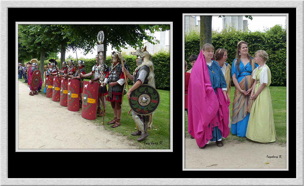 Xanten - Römerfest 2014 - Aufstellung für den Festzug - Damenbegleitung der Römer