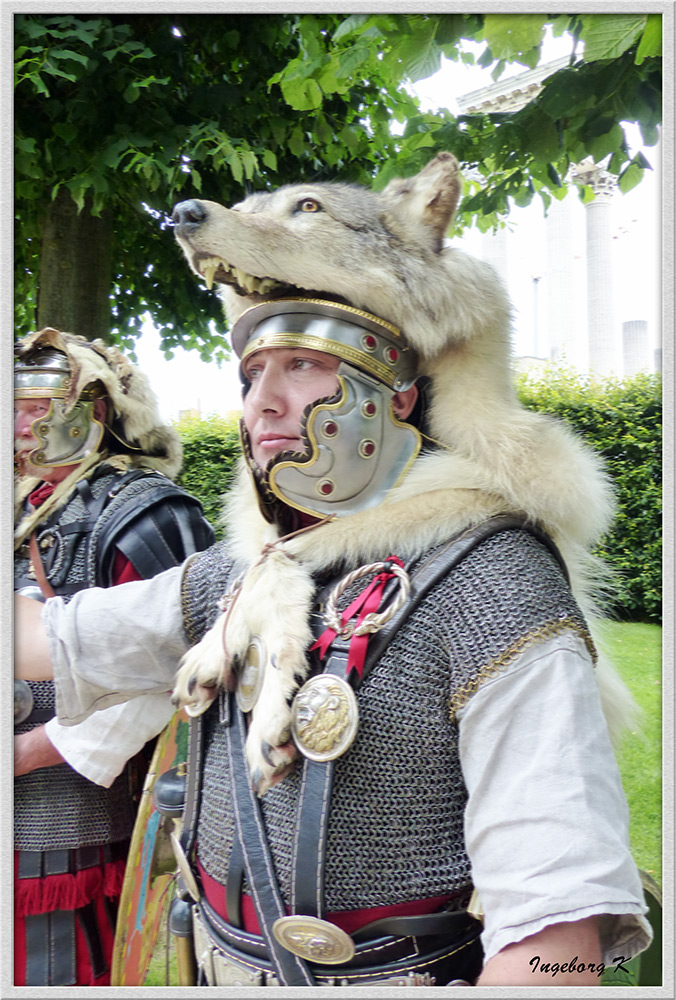 Xanten - Römerfest 2014 - Römer mit Wolfskopf - 2