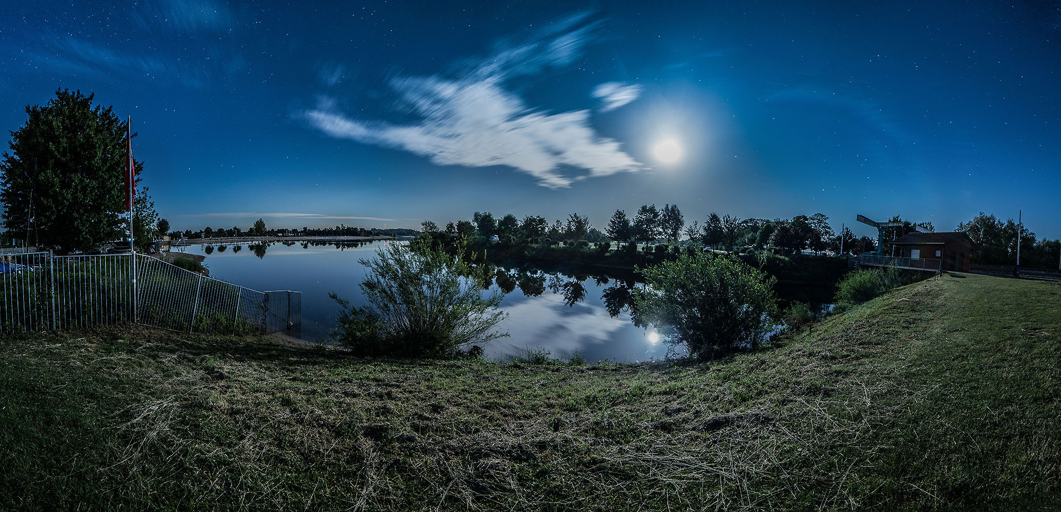 Xanten Südsee Vollmond-Panorama