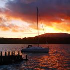 Yacht at sunset