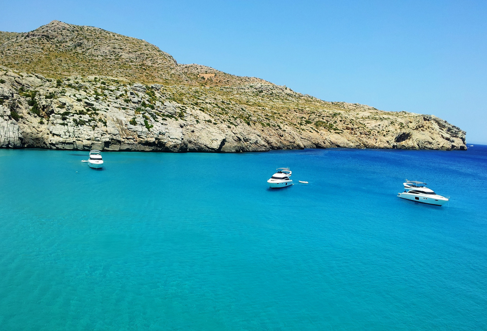 Yachten in der Cala de Sant Vicenc