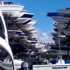 Yachten-Regal im Hafen Coconut Grove/Miami im November 2015