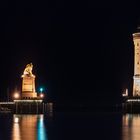 Yachthafen Lindau Bodensee in der Nacht