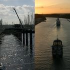 Yachthafen und Schiffe nach dem Einfahren in den Nord-Ostseekanal